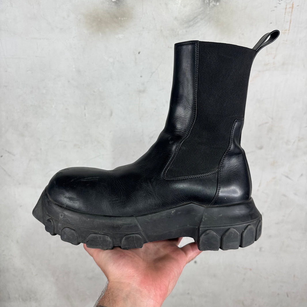 Rick Owens Leather Bozo Beatle Boots