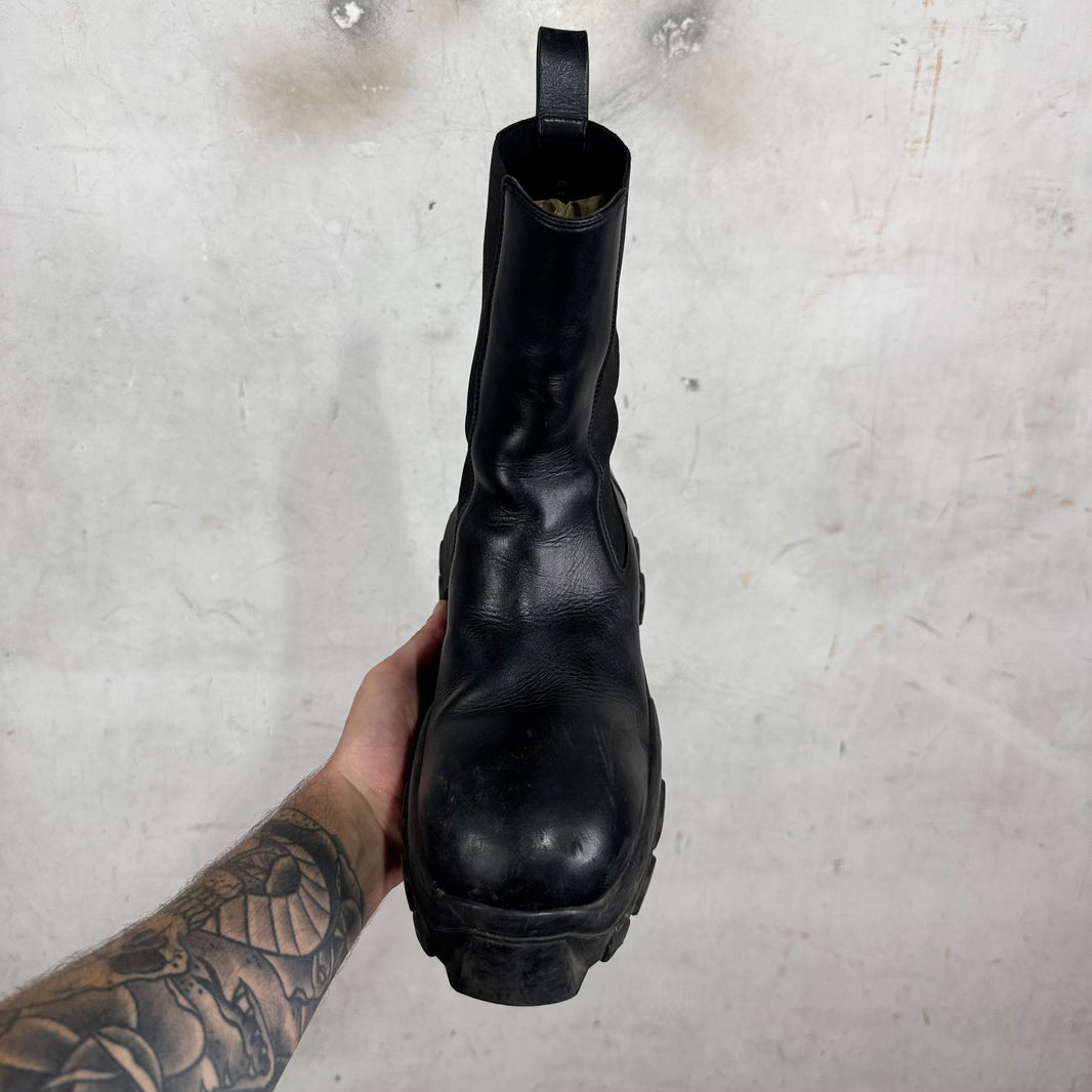 Rick Owens Leather Bozo Beatle Boots