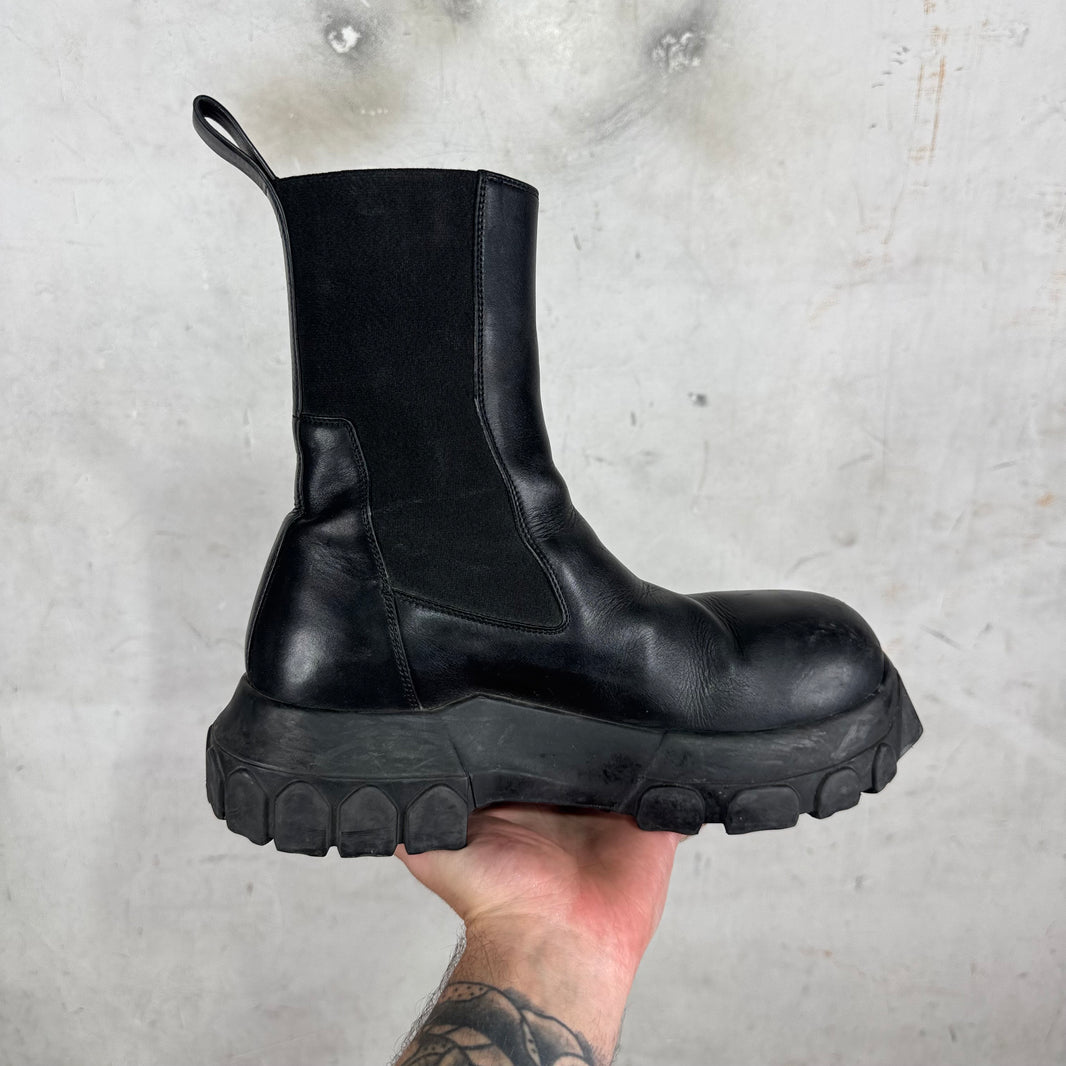 Rick Owens Leather Bozo Beatle Boots