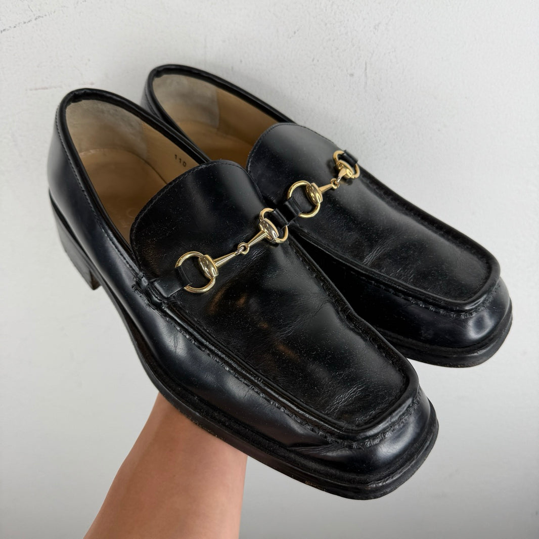 Gucci Square Toe Horsebit Loafers