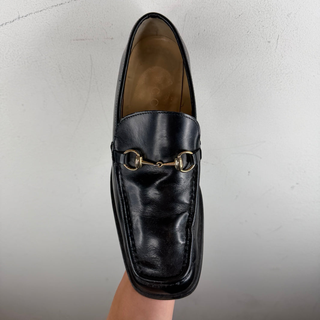 Gucci Square Toe Horsebit Loafers