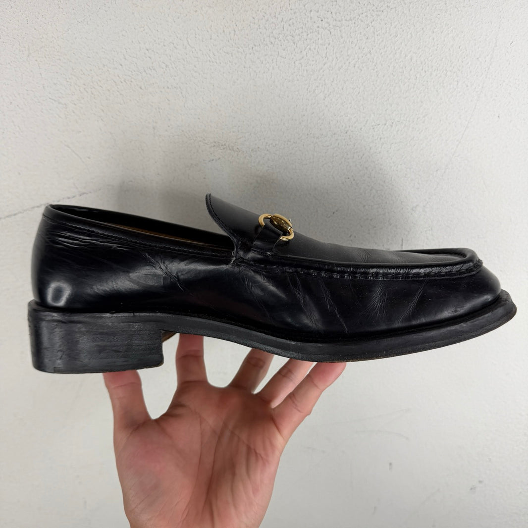 Gucci Square Toe Horsebit Loafers