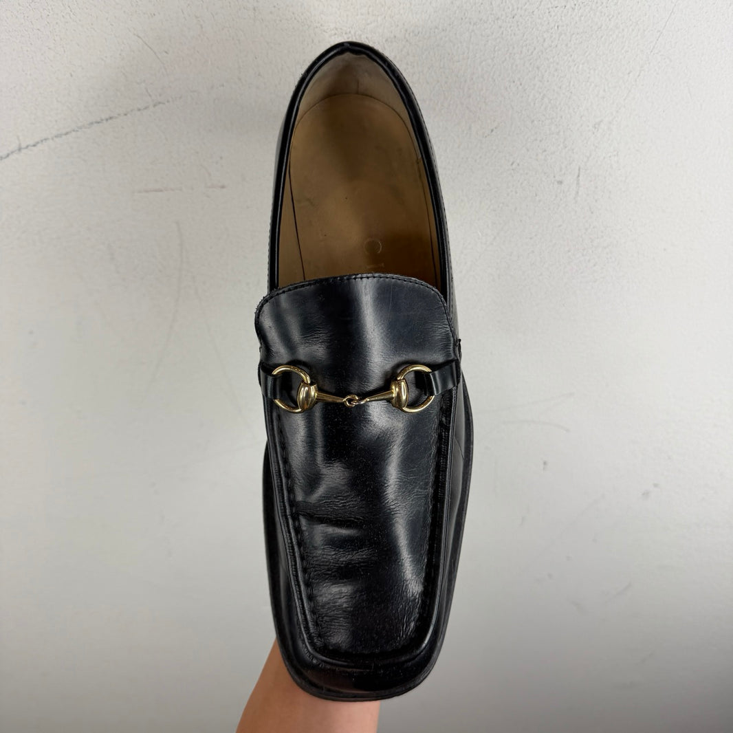 Gucci Square Toe Horsebit Loafers