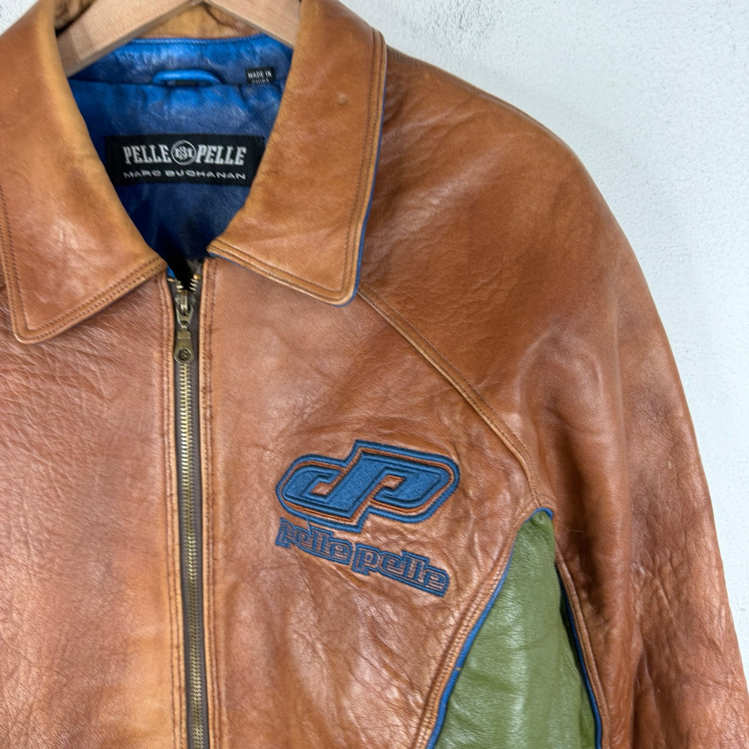 Vintage Pelle Pelle Green/Brown Leather Jacket