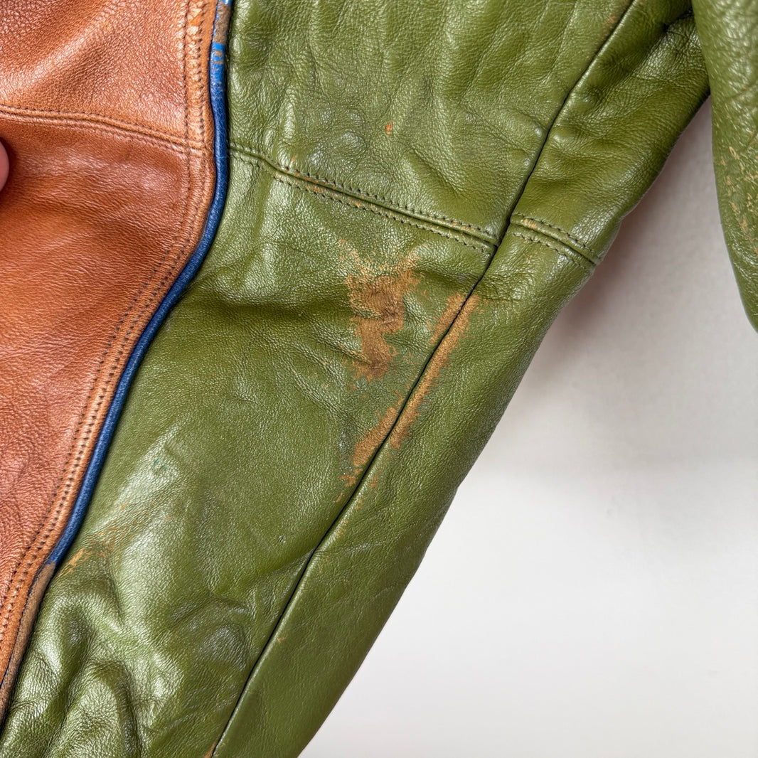 Vintage Pelle Pelle Green/Brown Leather Jacket