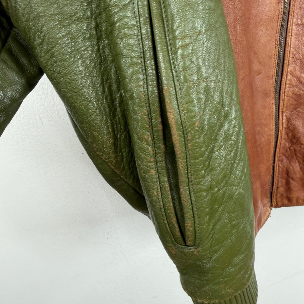 Vintage Pelle Pelle Green/Brown Leather Jacket