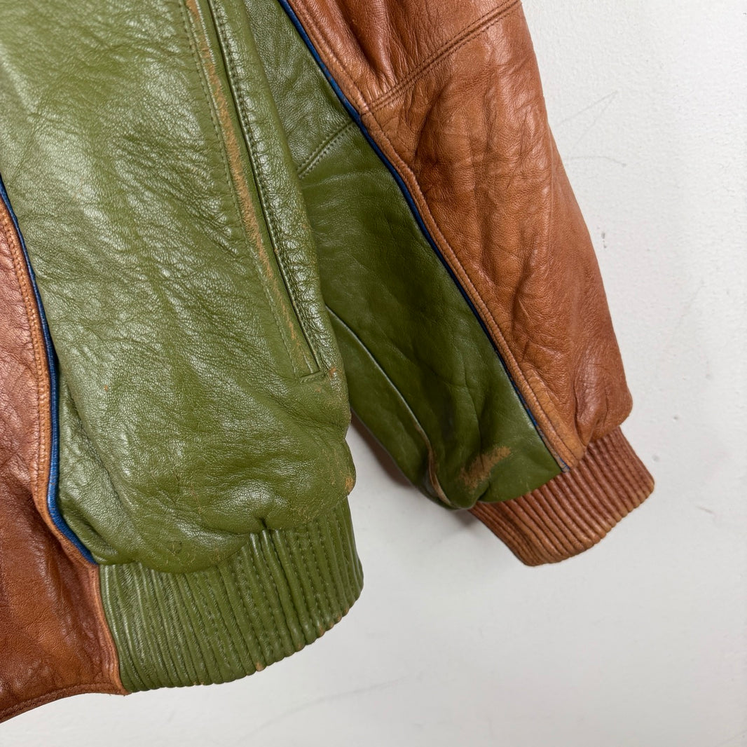 Vintage Pelle Pelle Green/Brown Leather Jacket