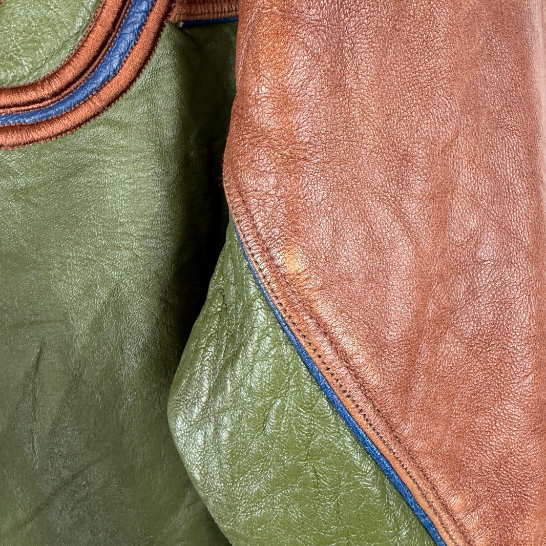 Vintage Pelle Pelle Green/Brown Leather Jacket