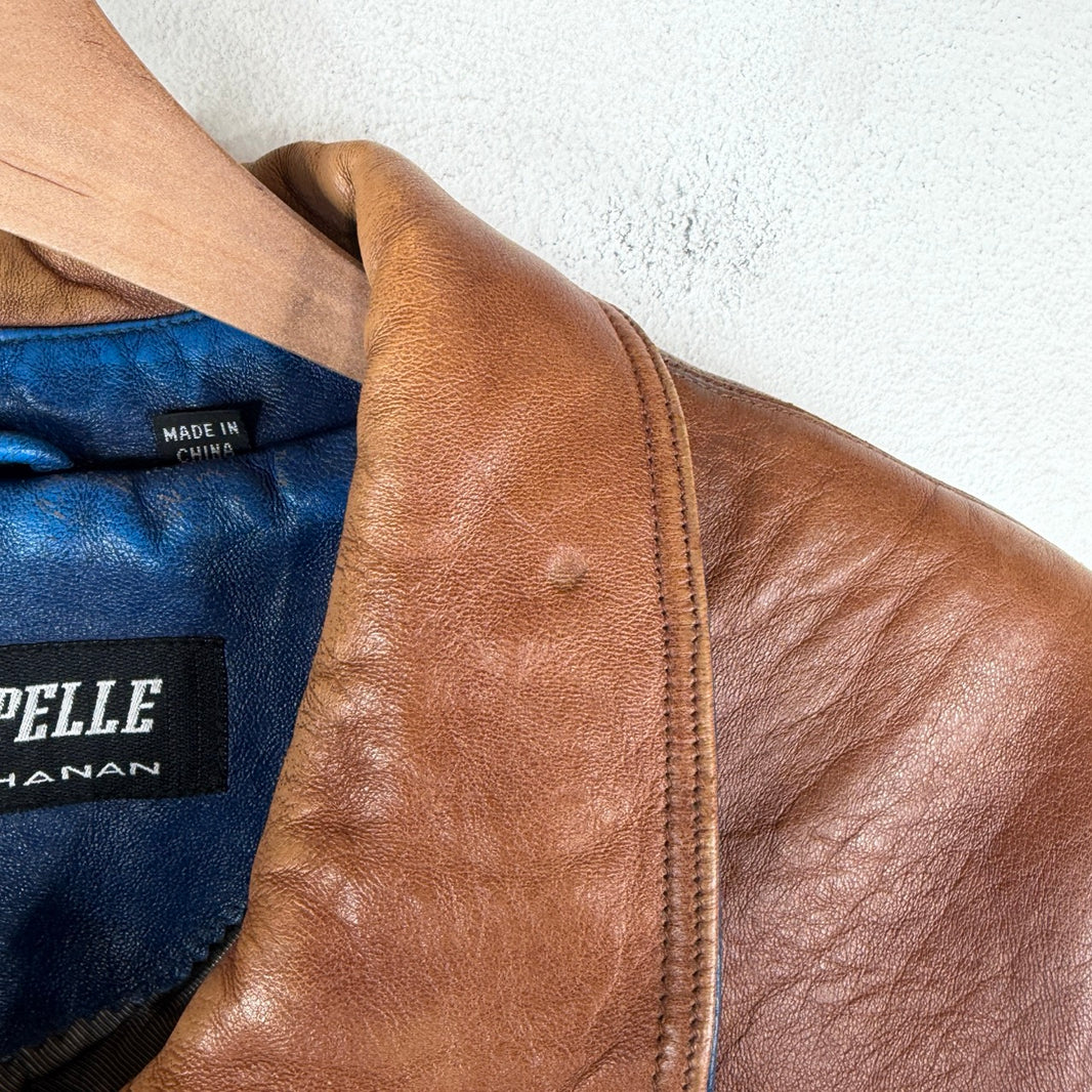 Vintage Pelle Pelle Green/Brown Leather Jacket