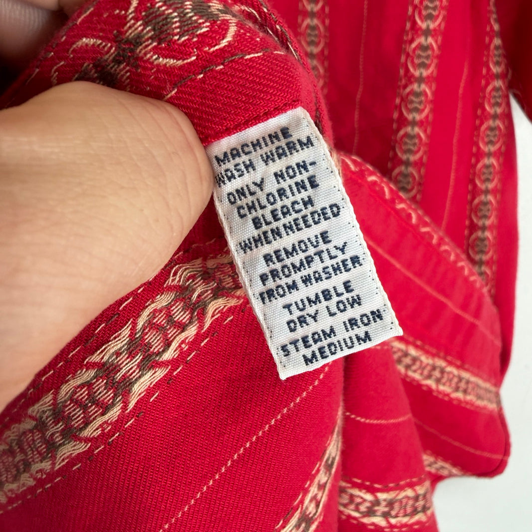 Polo Ralph Lauren Striped Monogram Red Button Up Shirt