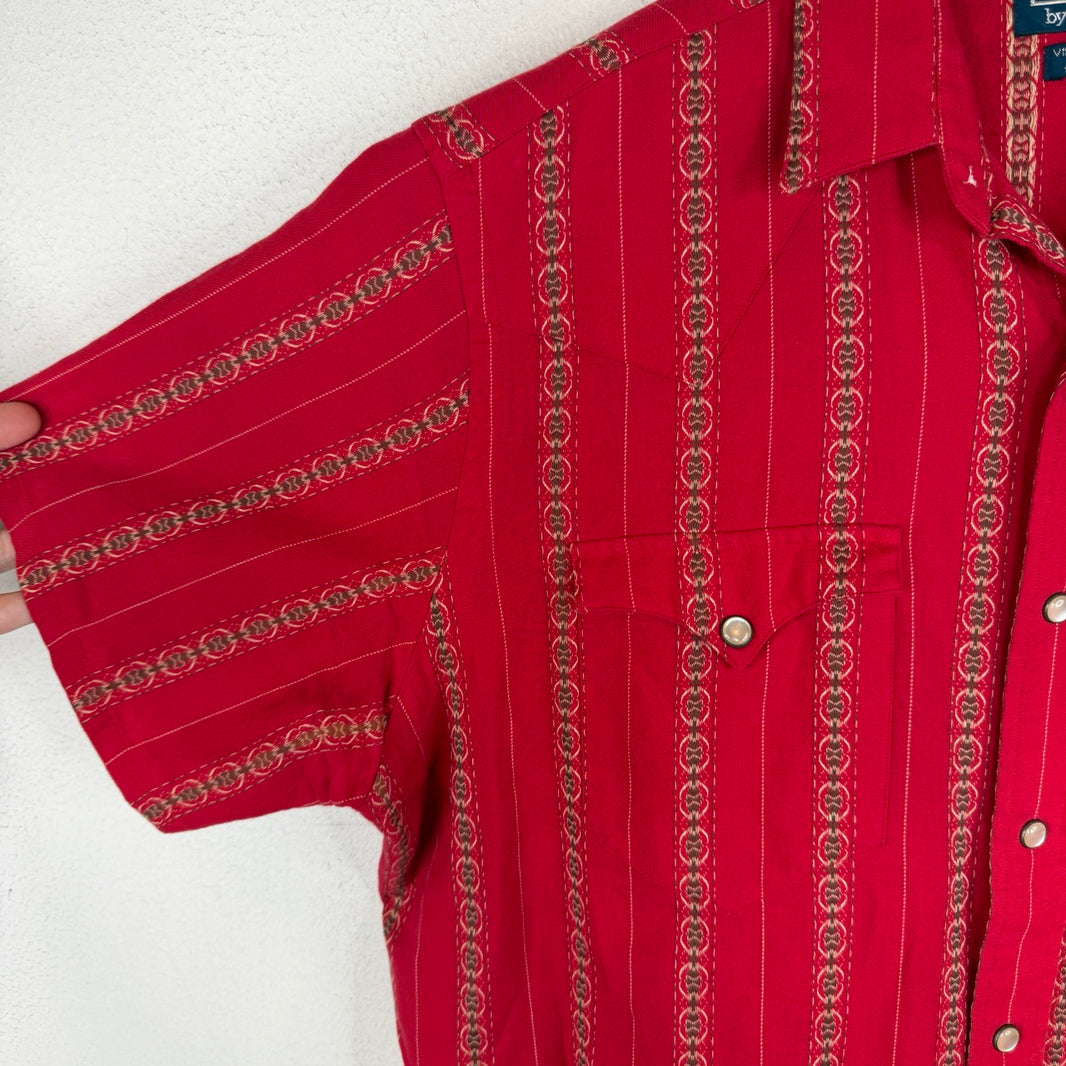 Polo Ralph Lauren Striped Monogram Red Button Up Shirt