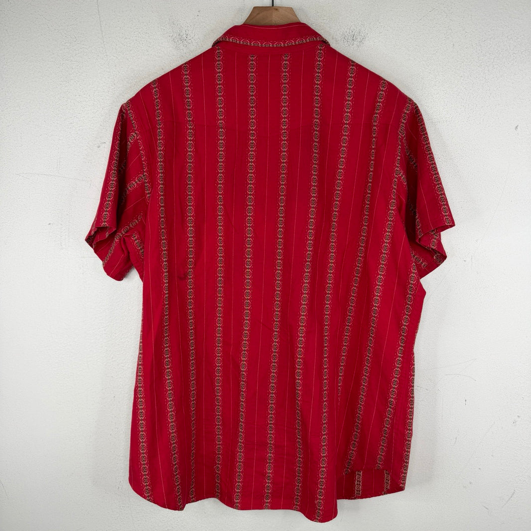 Polo Ralph Lauren Striped Monogram Red Button Up Shirt
