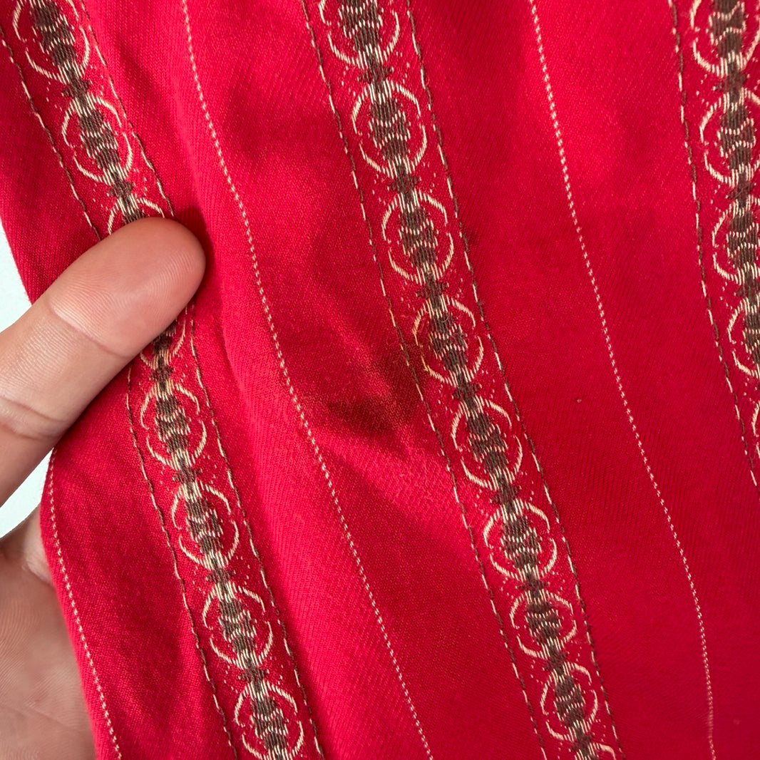 Polo Ralph Lauren Striped Monogram Red Button Up Shirt