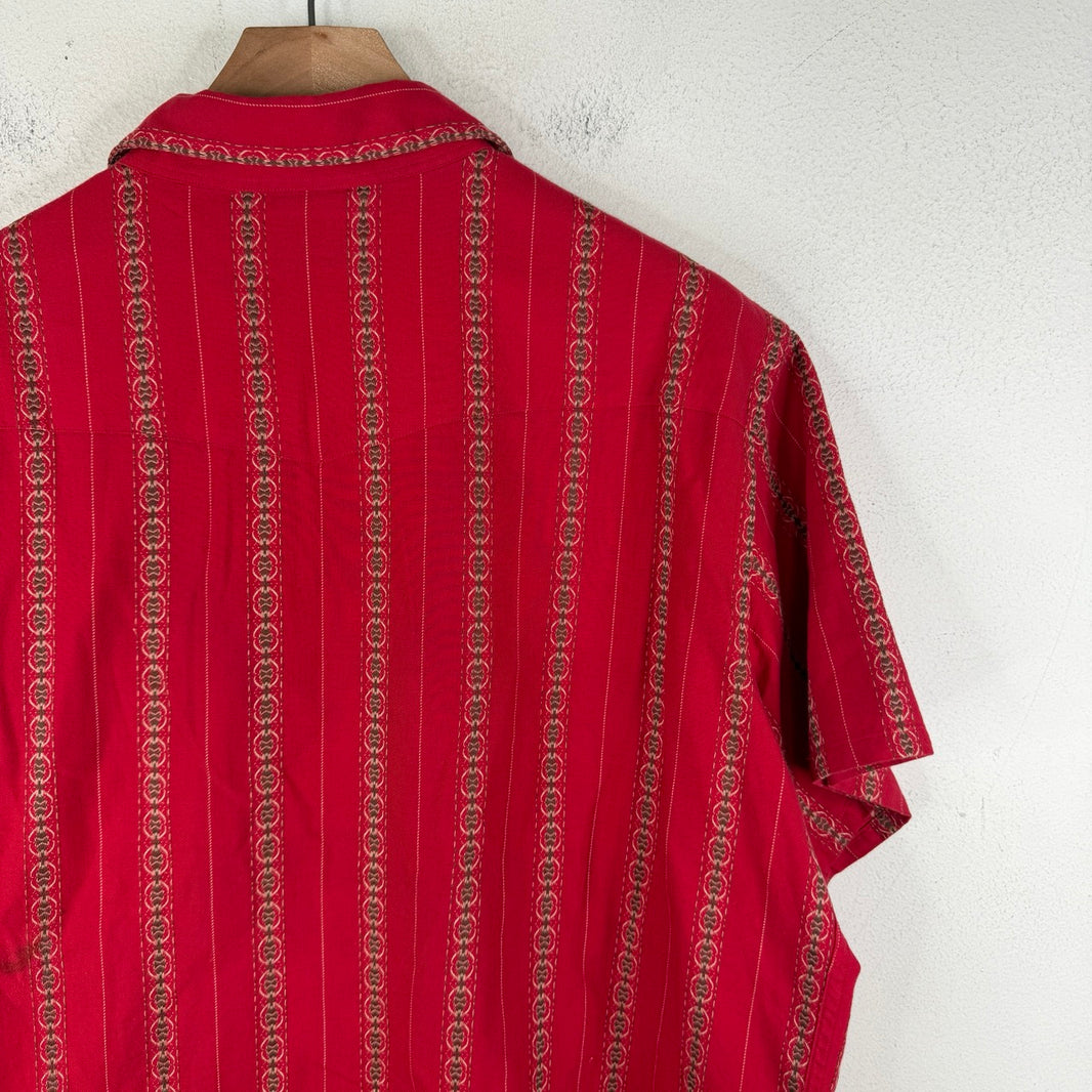 Polo Ralph Lauren Striped Monogram Red Button Up Shirt