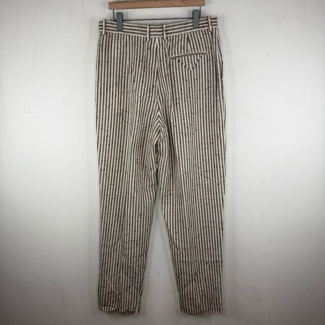 Bottega Veneta Crush Cotton Striped Trousers