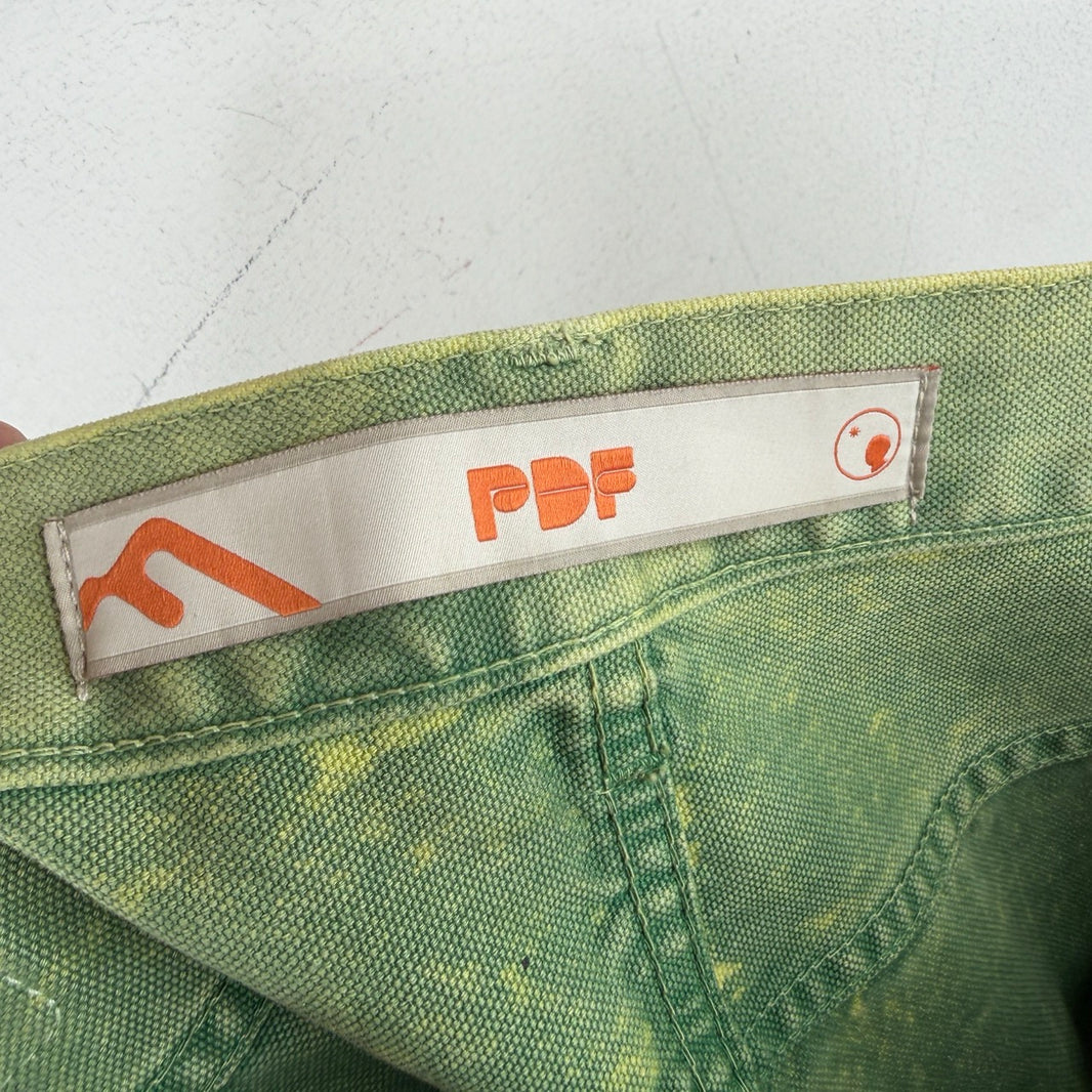 PDF Channel Green Waxed Cargo Jeans