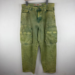 PDF Channel Green Waxed Cargo Jeans
