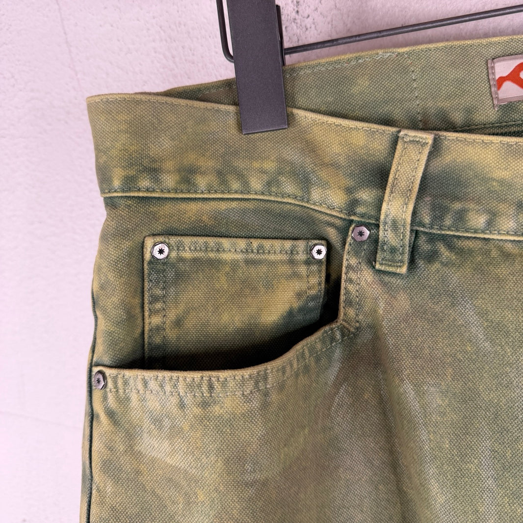 PDF Channel Green Waxed Cargo Jeans