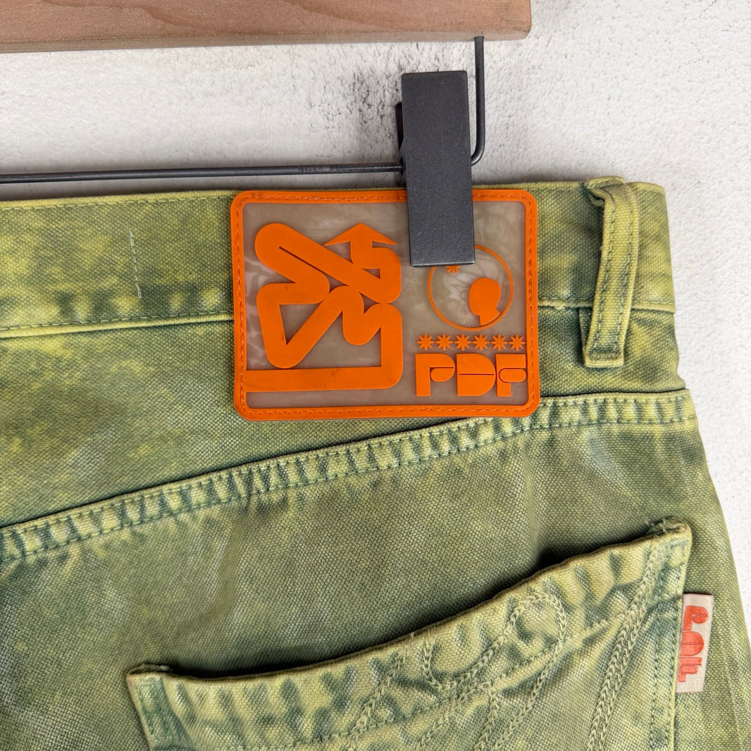 PDF Channel Green Waxed Cargo Jeans