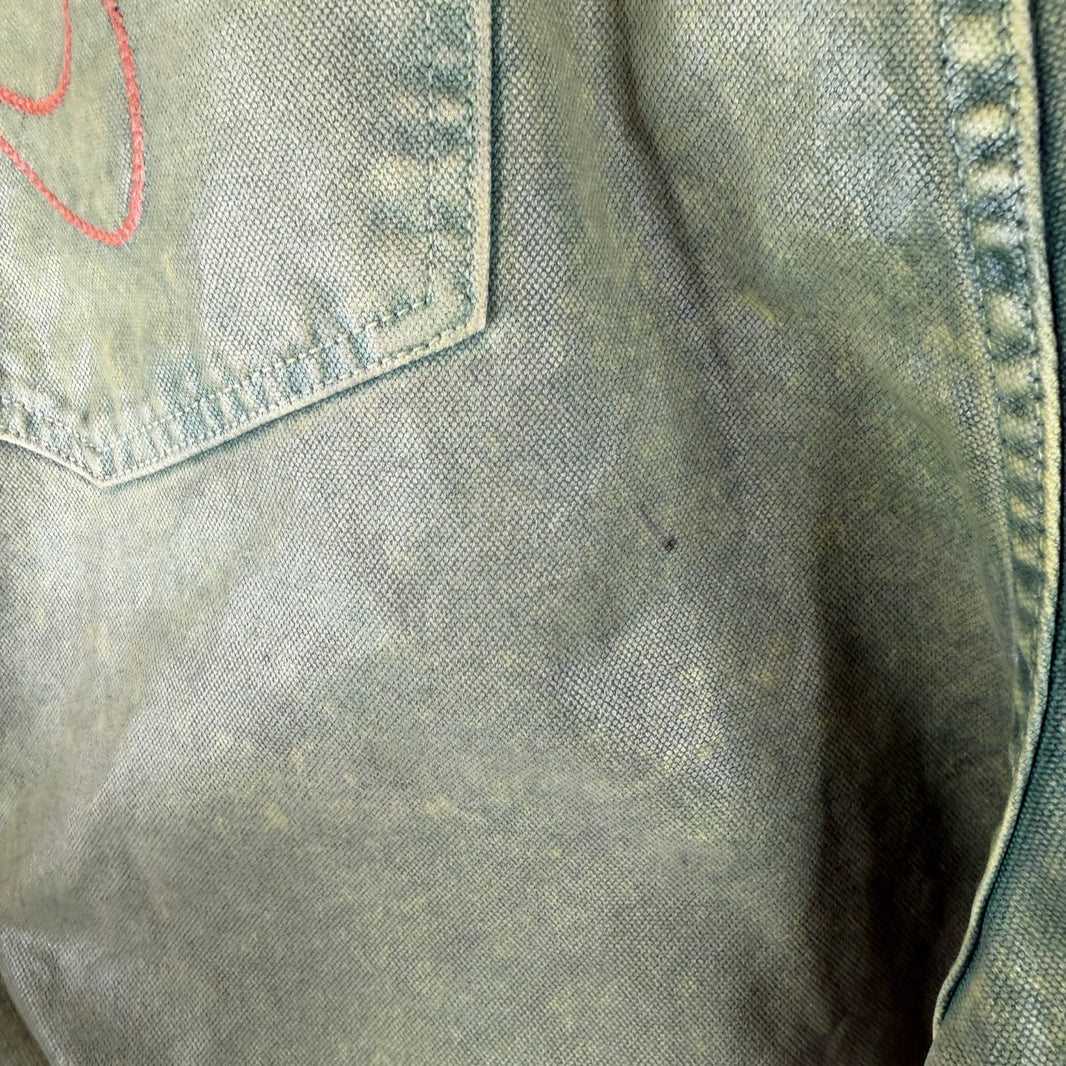 PDF Channel Green Waxed Cargo Jeans