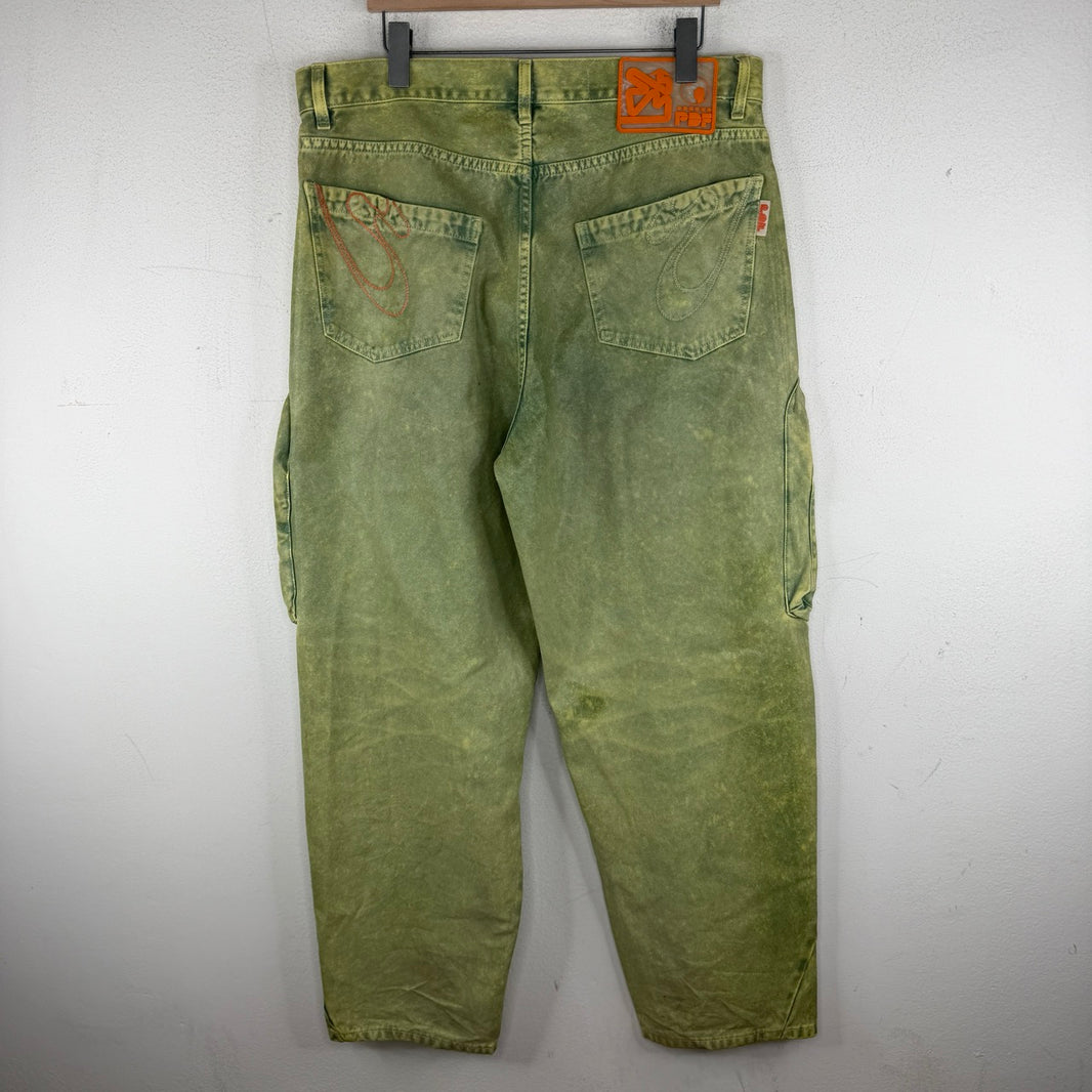 PDF Channel Green Waxed Cargo Jeans
