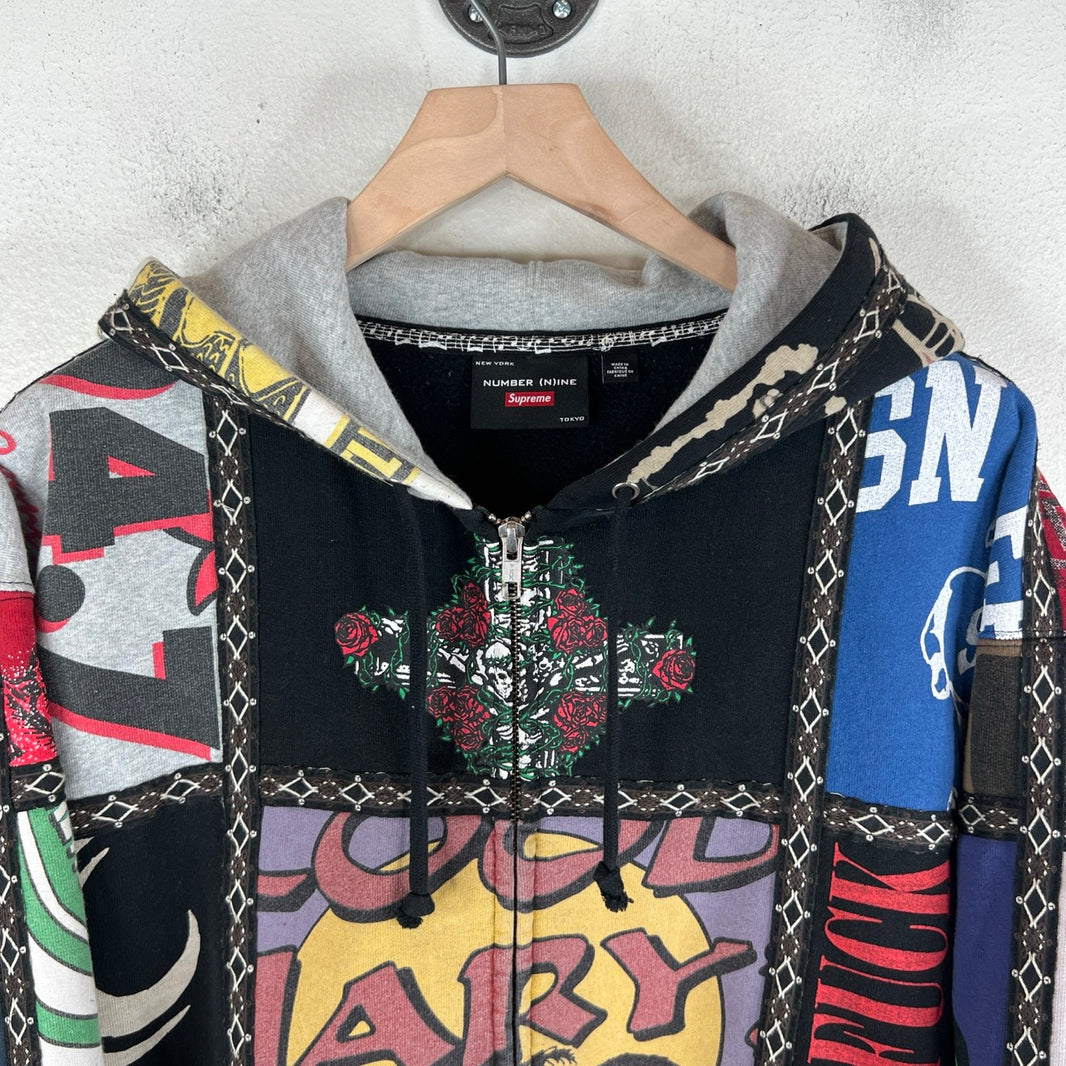 Supreme Number Nine Patchwork Zip-Up Hoodie