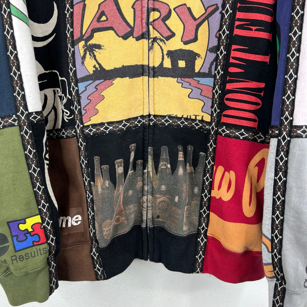 Supreme Number Nine Patchwork Zip-Up Hoodie