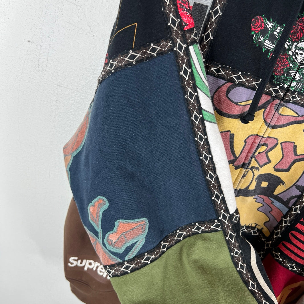 Supreme Number Nine Patchwork Zip-Up Hoodie