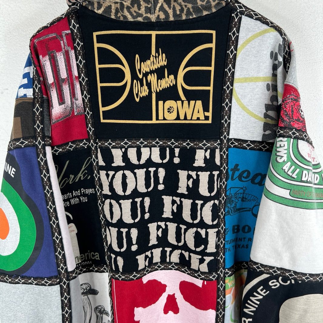 Supreme Number Nine Patchwork Zip-Up Hoodie