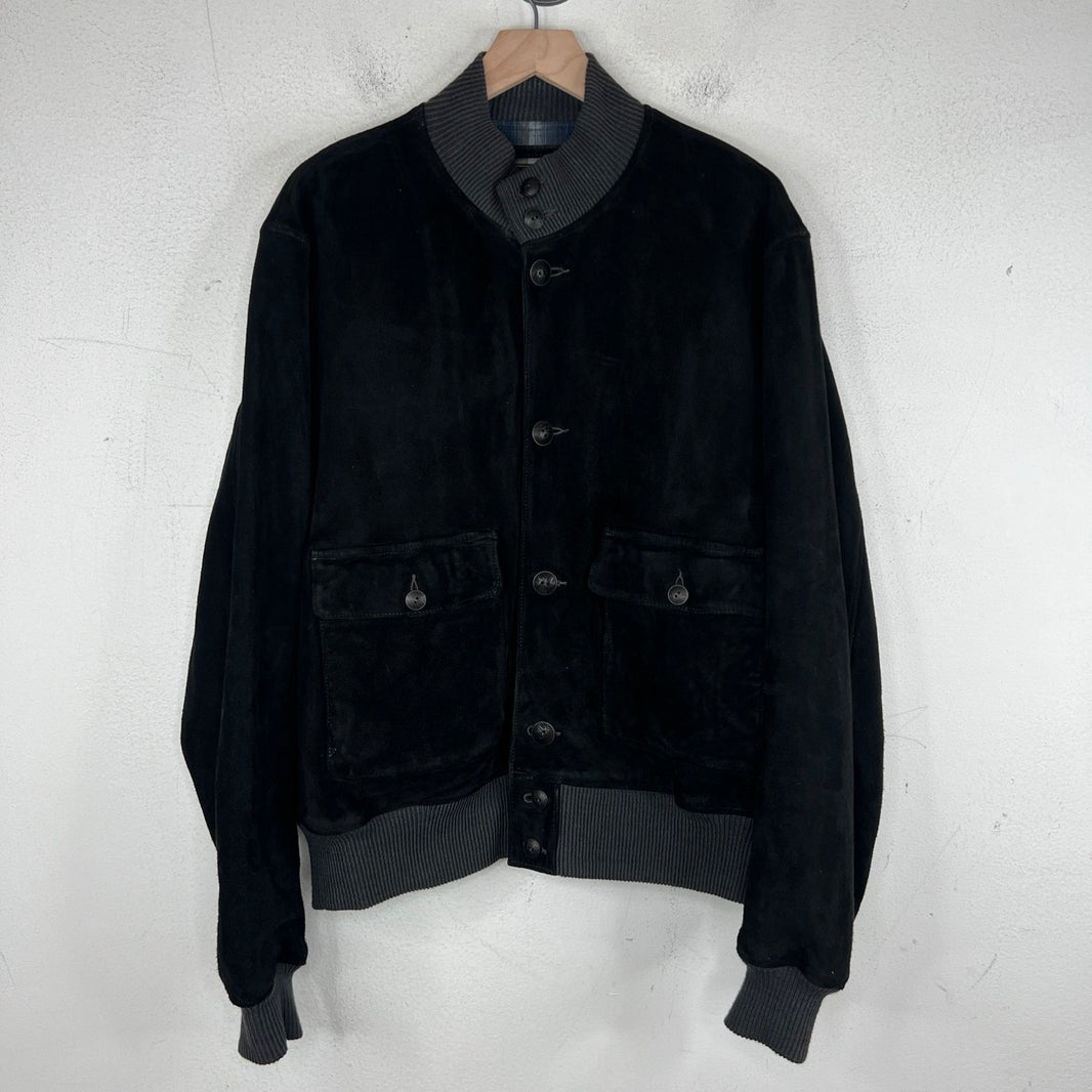 RRL Deer Skin Suede Bomber Jacket