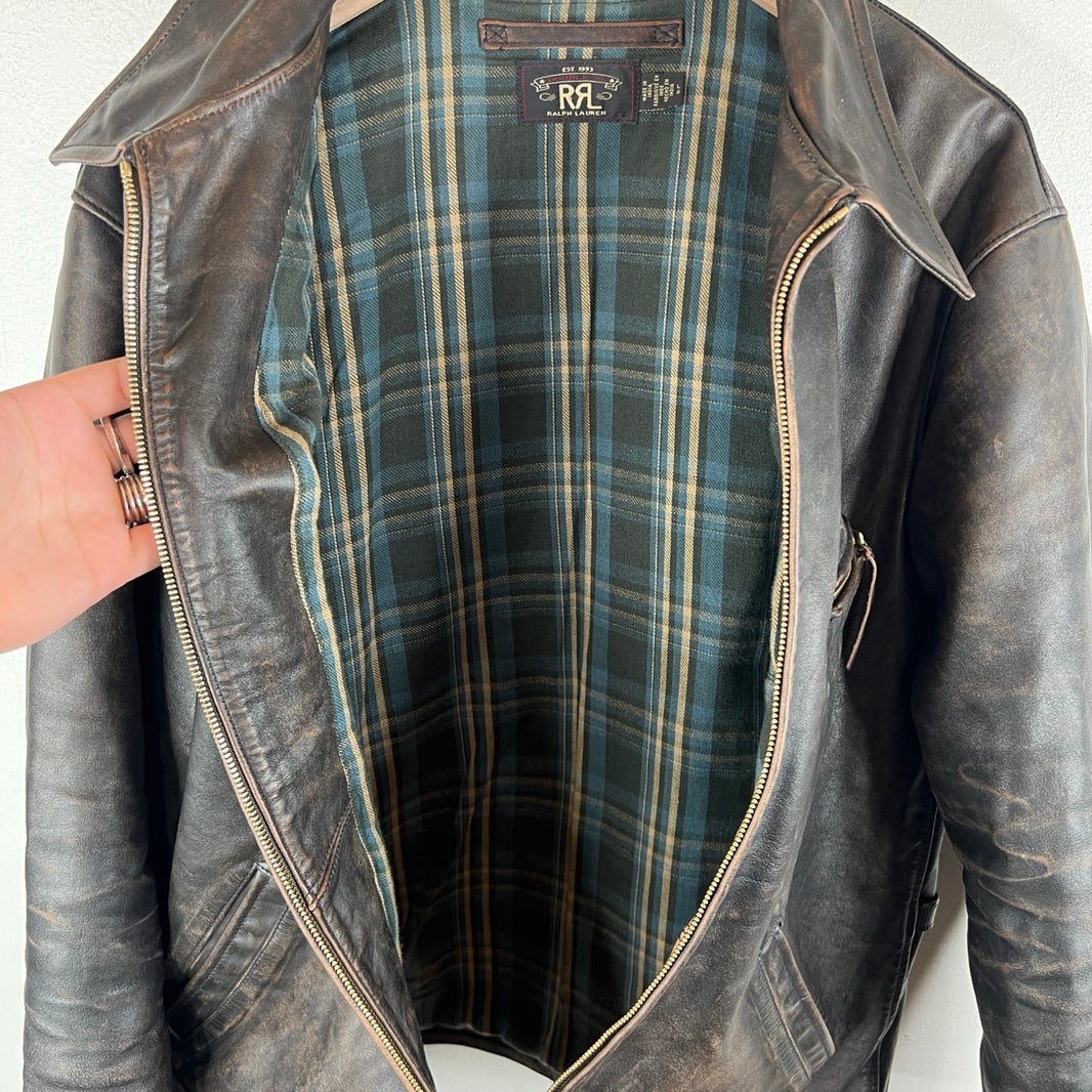 RRL Leather Zip Jacket