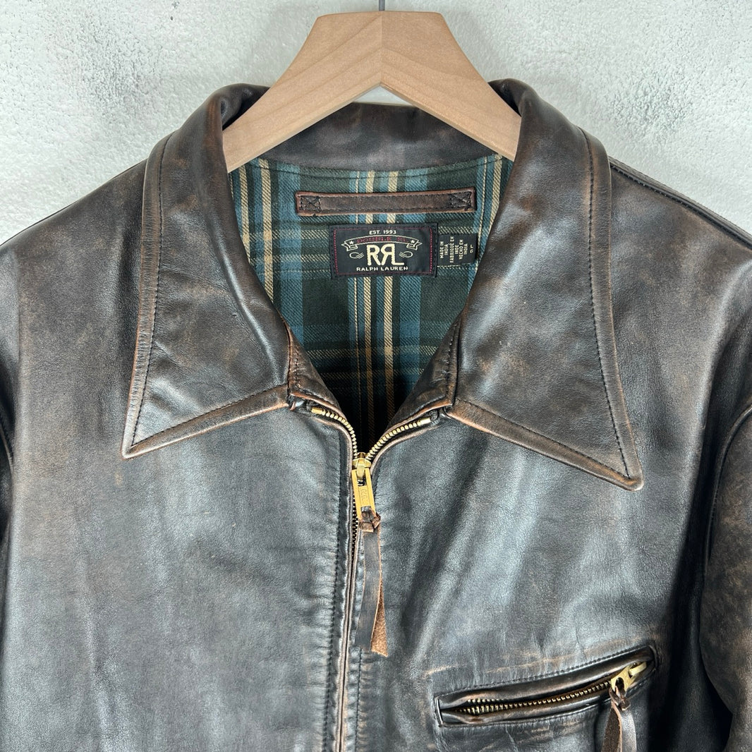 RRL Leather Zip Jacket