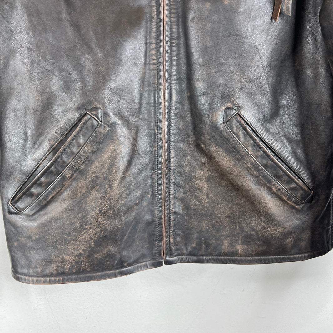 RRL Leather Zip Jacket