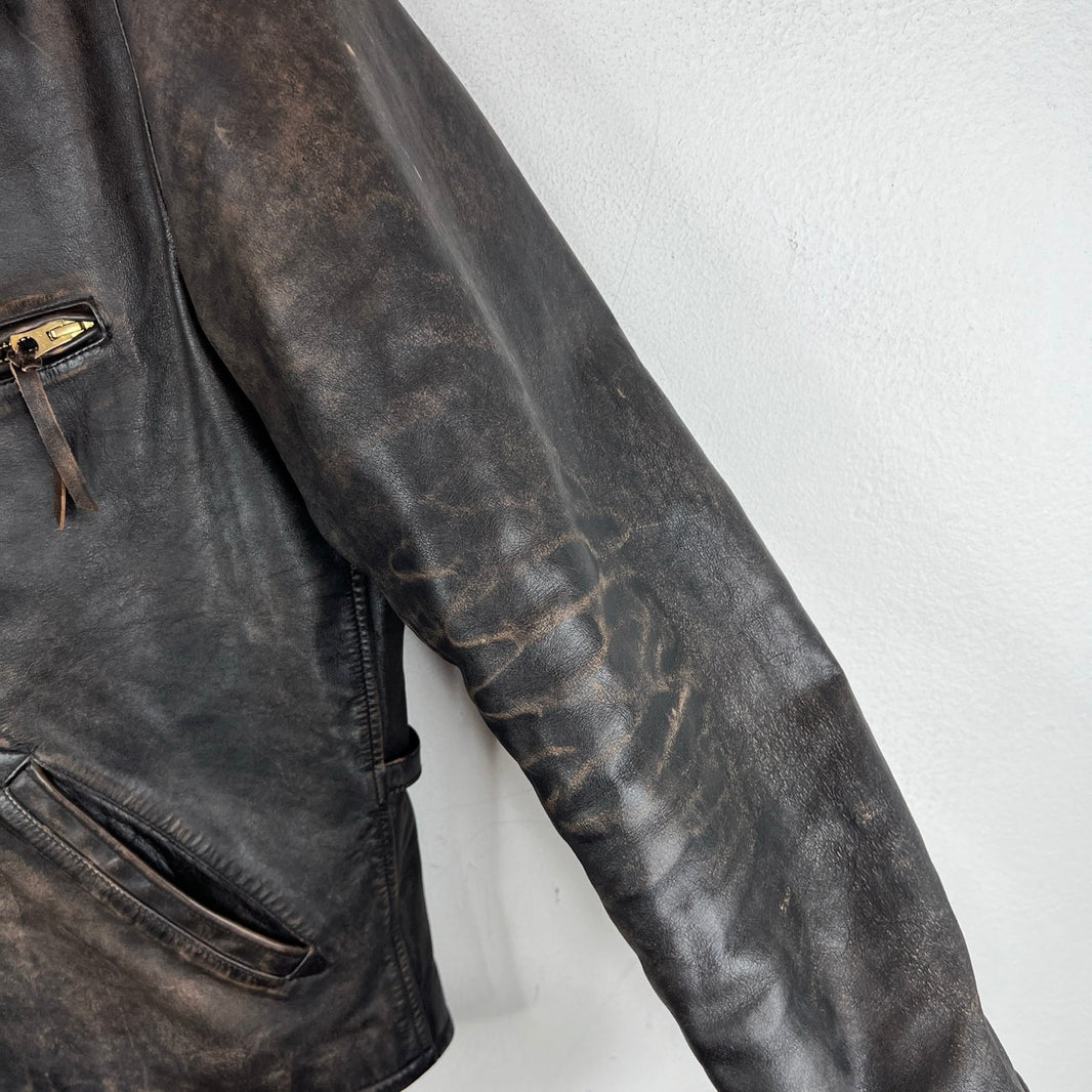 RRL Leather Zip Jacket