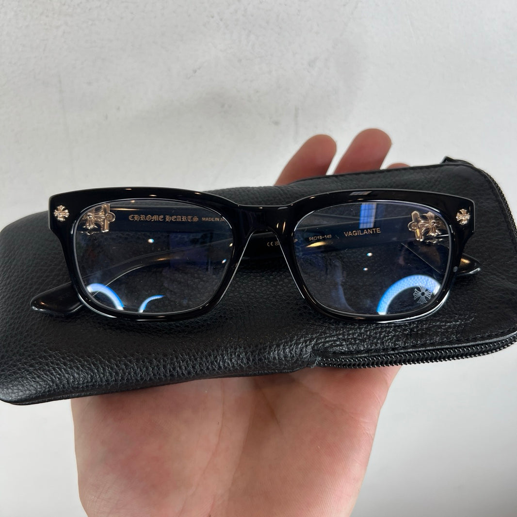 Chrome Hearts Black Gold Plated Vagilante Glasses