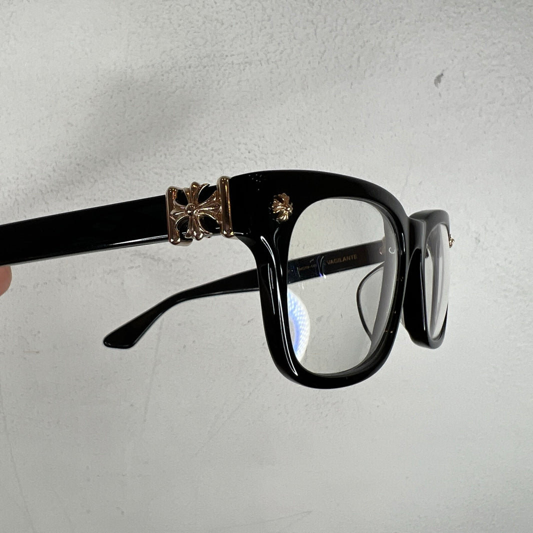 Chrome Hearts Black Gold Plated Vagilante Glasses