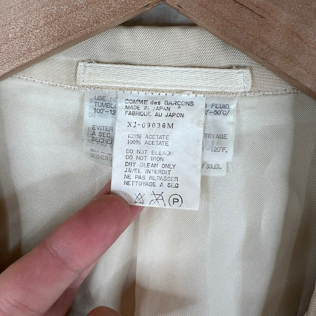 CDG Cream Acetate Blazer Jacket