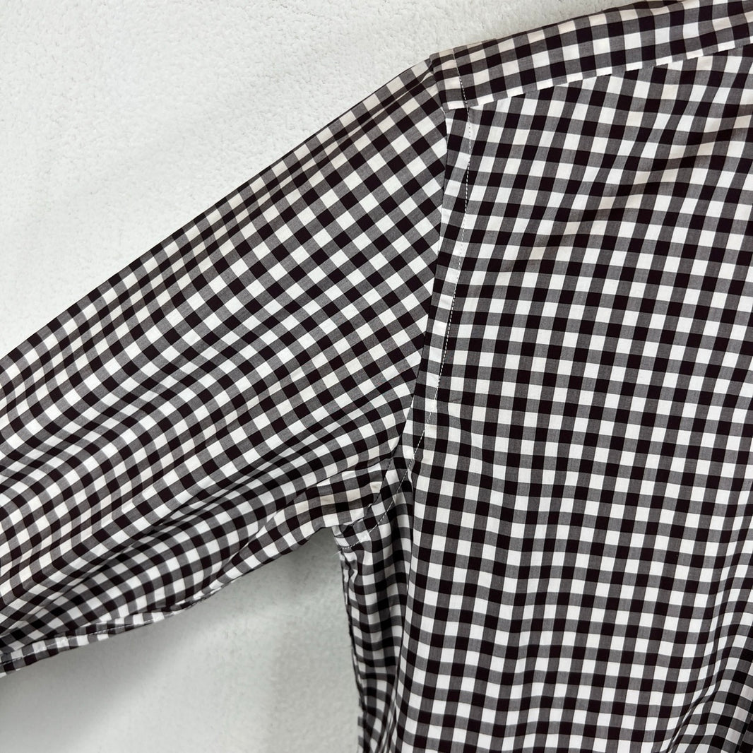Tom Ford Brown Gingham Button Up LS Shirt