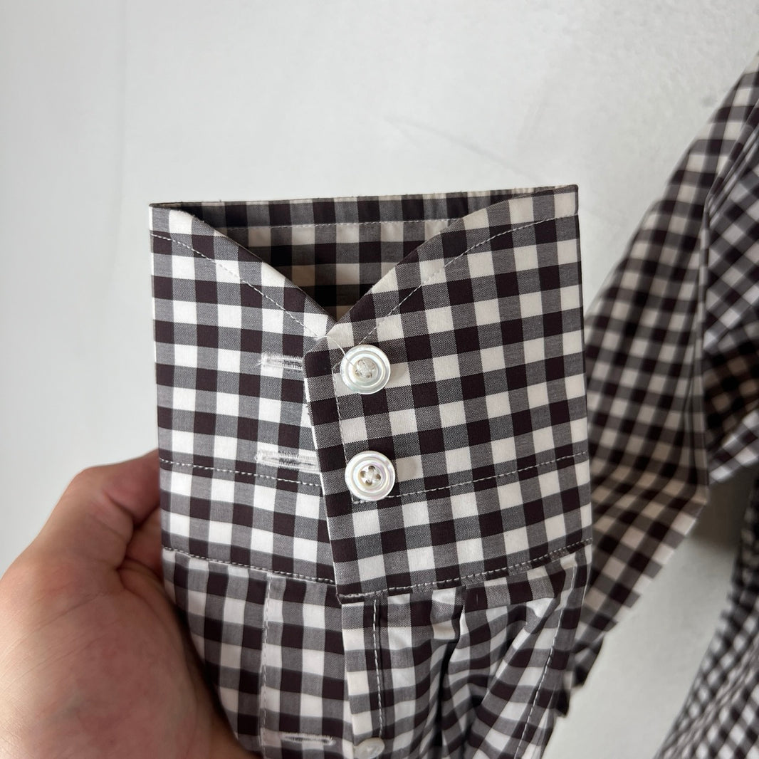 Tom Ford Brown Gingham Button Up LS Shirt