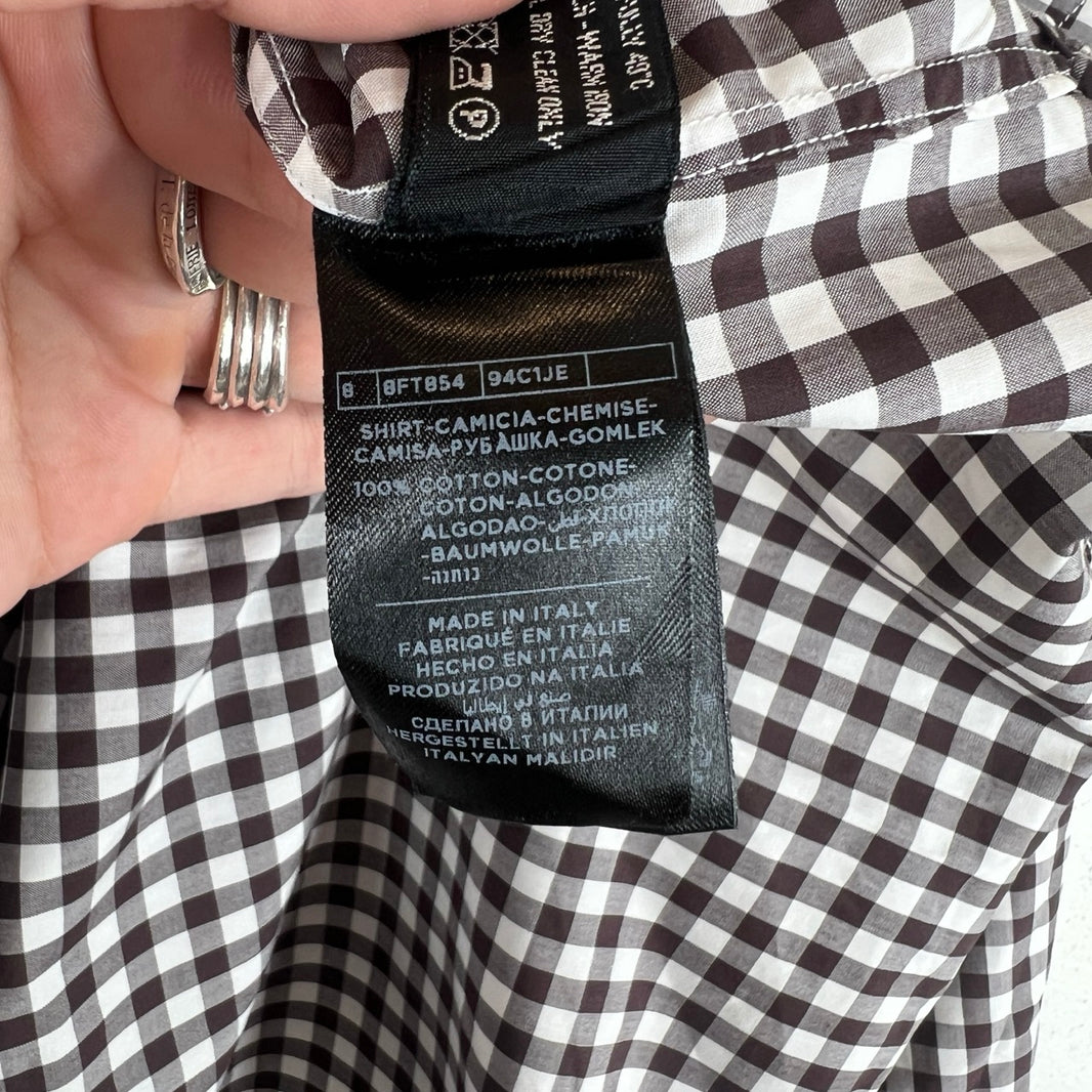 Tom Ford Brown Gingham Button Up LS Shirt