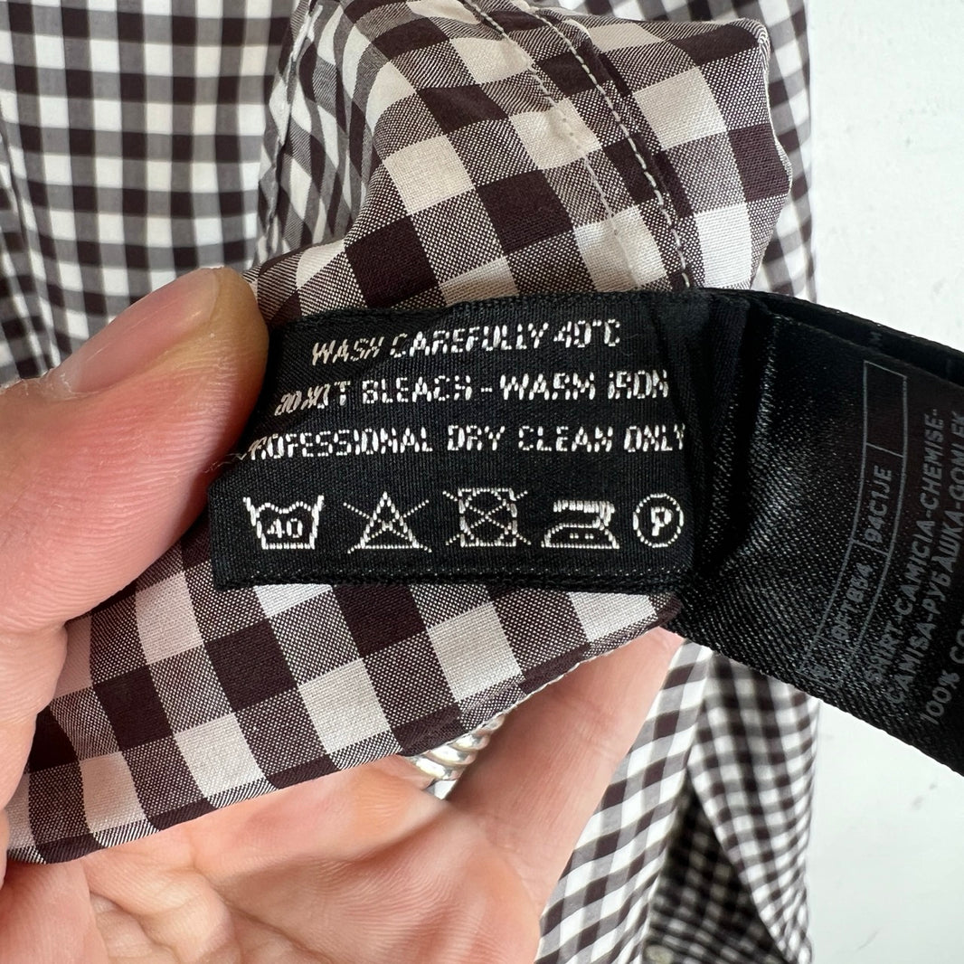 Tom Ford Brown Gingham Button Up LS Shirt