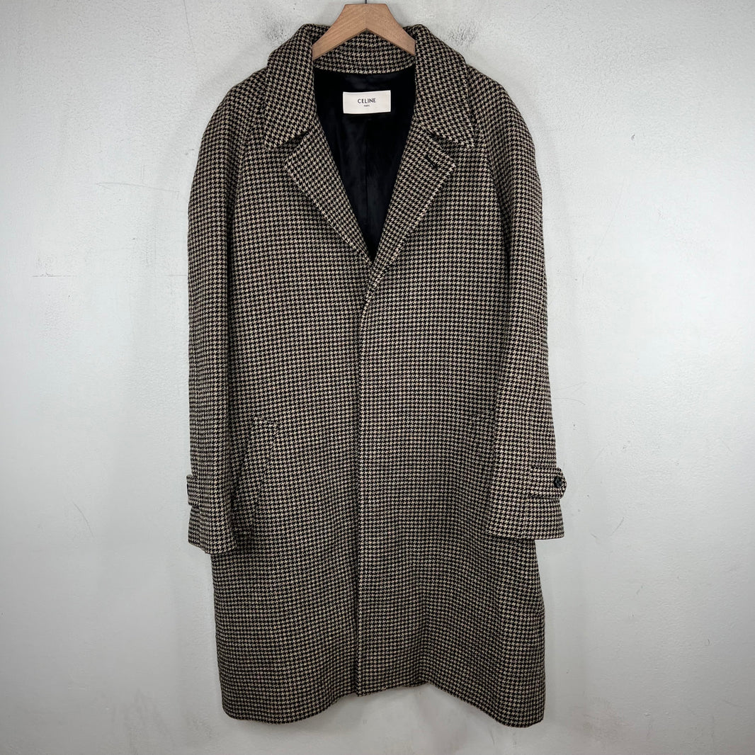Celine Houndstooth Wool Coat