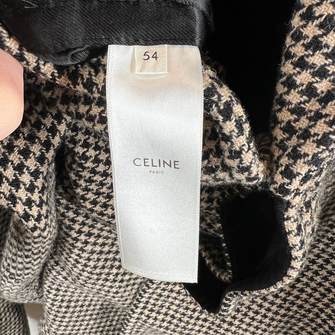 Celine Houndstooth Wool Coat