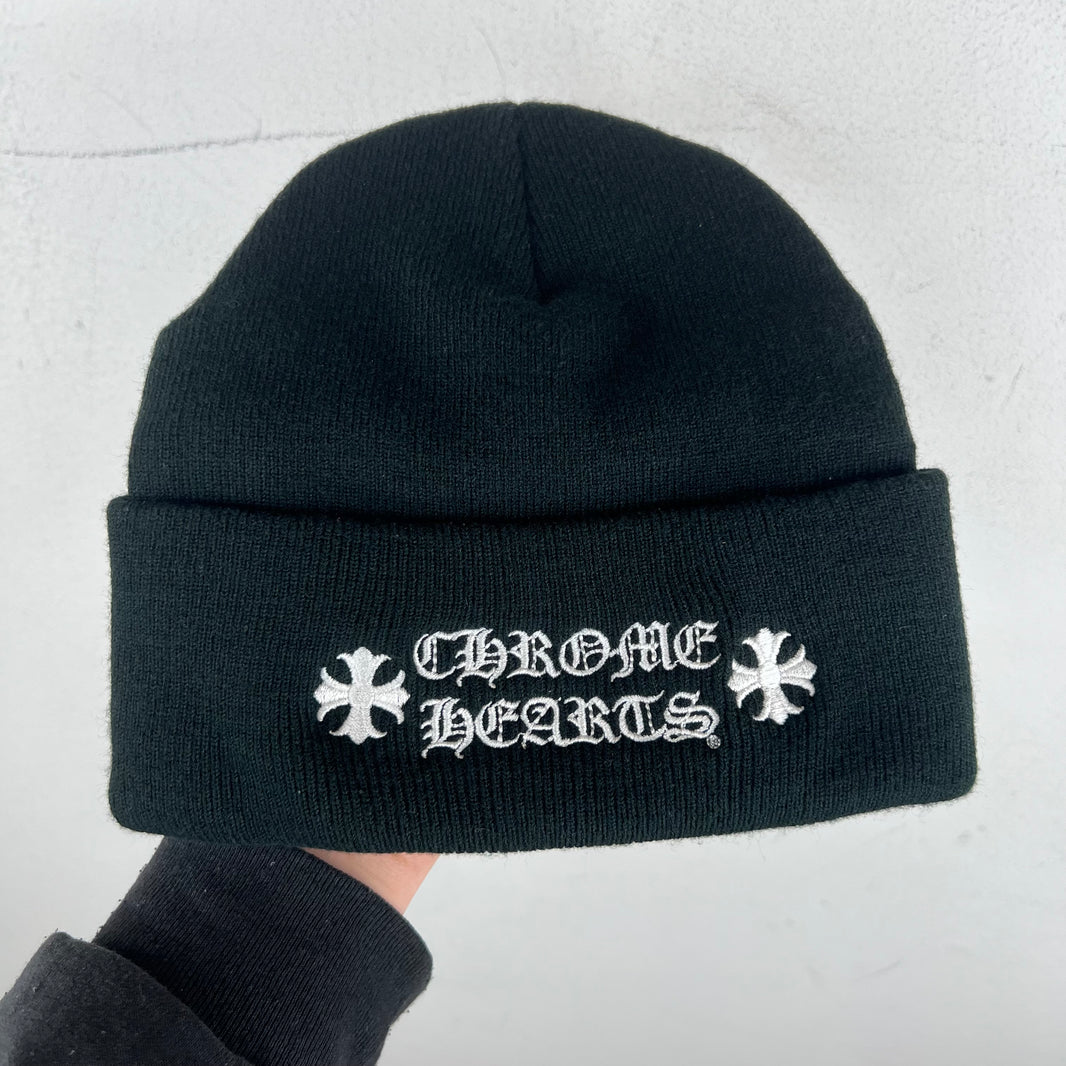 Chrome Hearts Black Logo Beanie