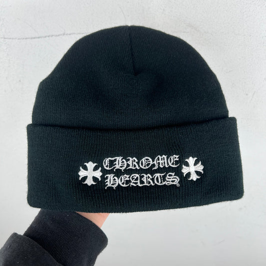 Chrome Hearts Black Logo Beanie