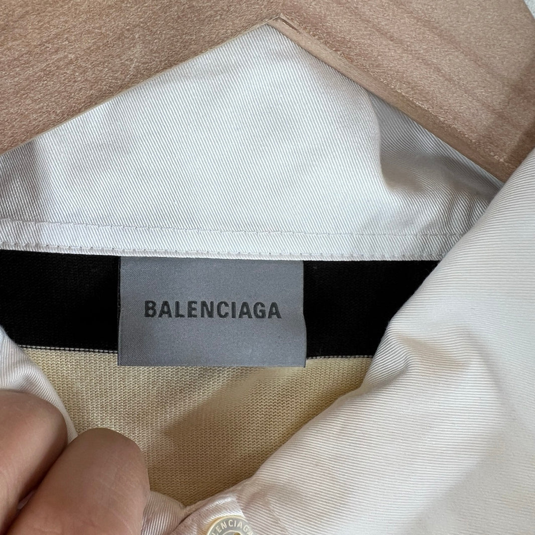 Balenciaga Striped Button Down Rugby Shirt
