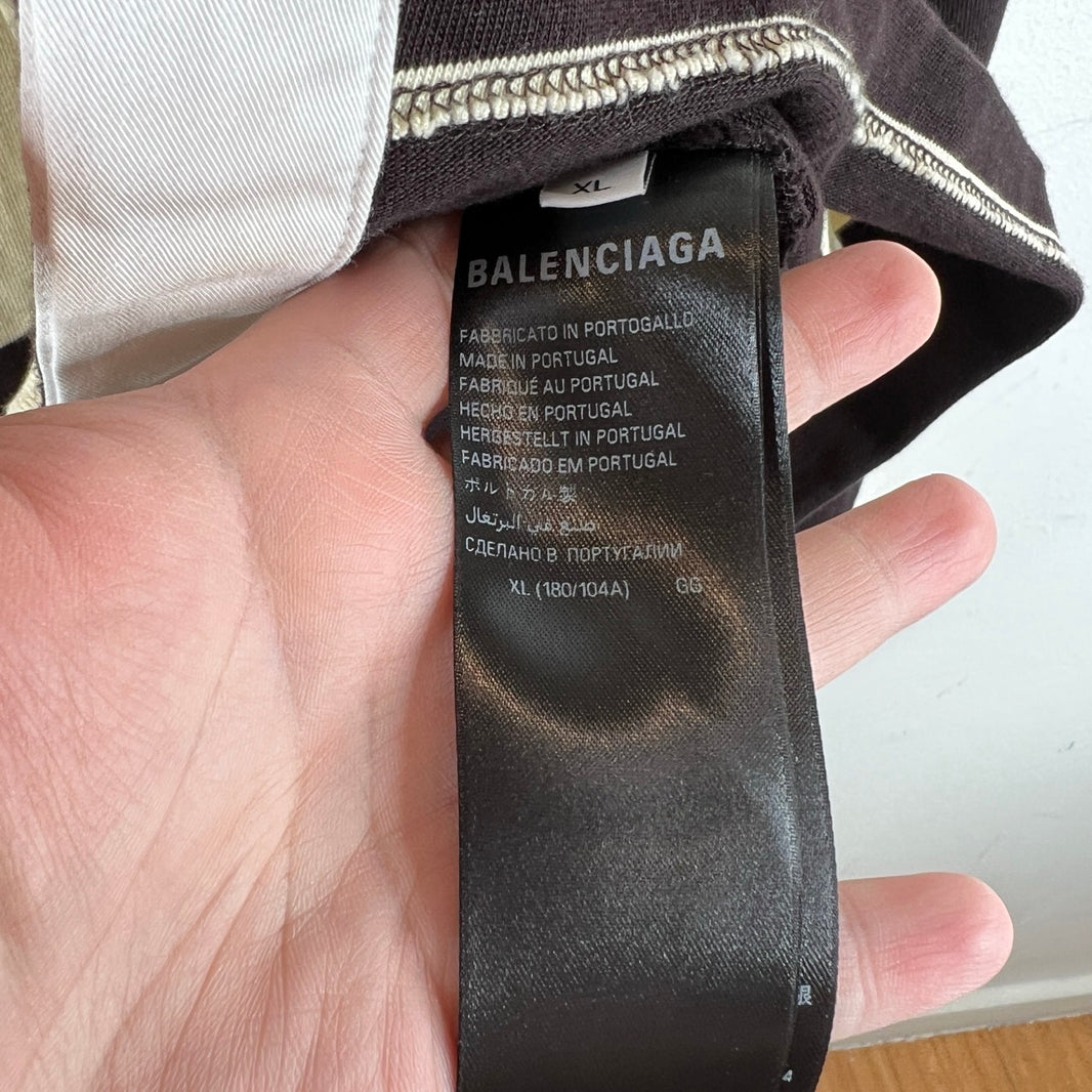 Balenciaga Striped Button Down Rugby Shirt