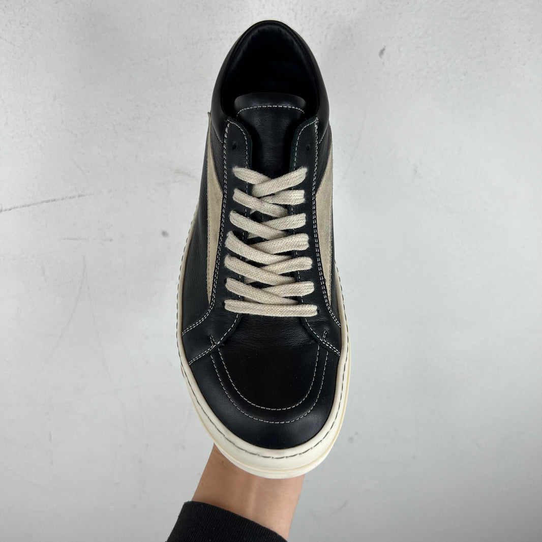 Rick Owens Black/Milk Leather Vintage Sneakers