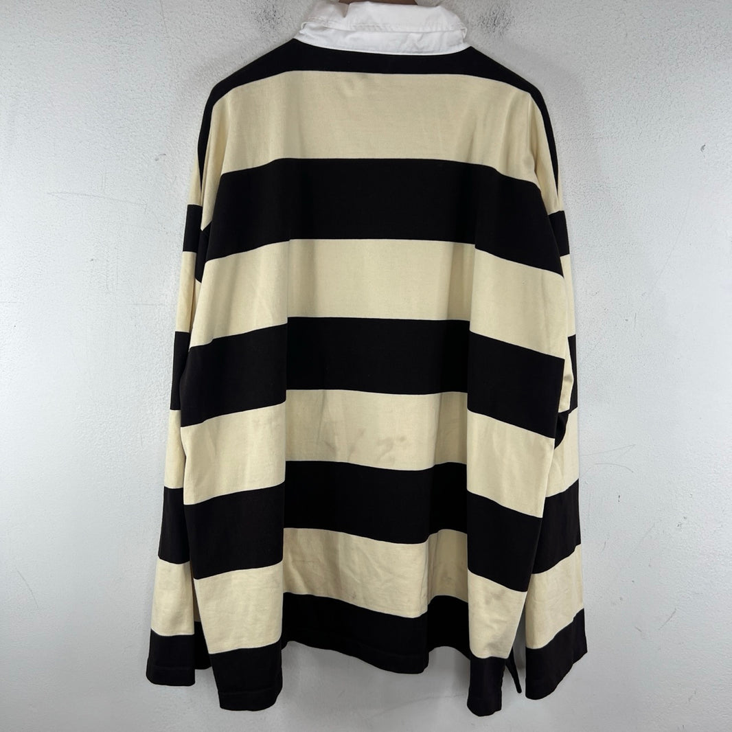 Balenciaga Striped Button Down Rugby Shirt