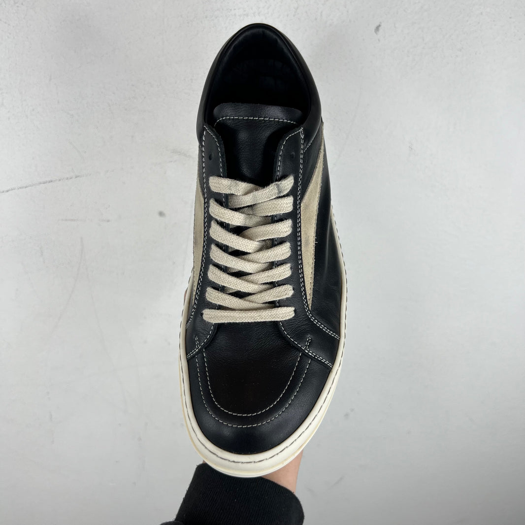Rick Owens Black/Milk Leather Vintage Sneakers